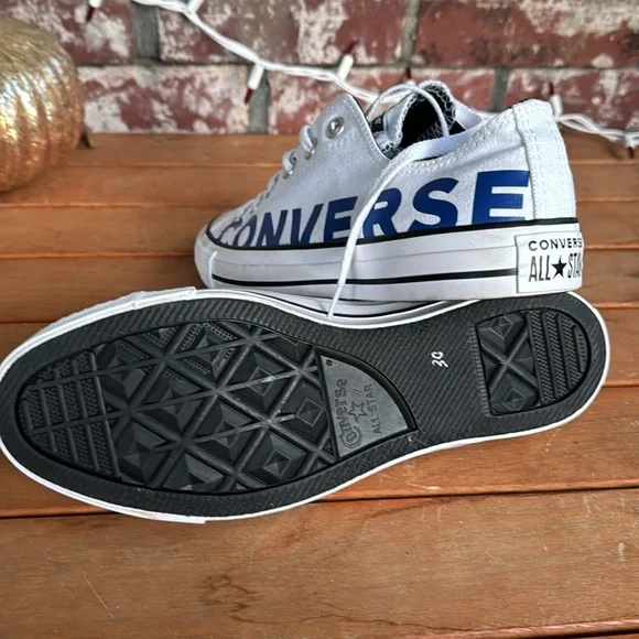 Brand new Converse All Star Wordmark 2.0 Ox Men's Casual Shoe White Blue - Picture 3 of 4